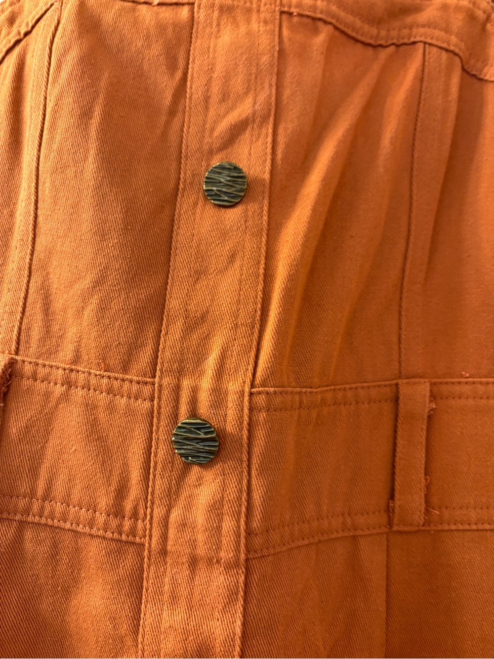 Storia Small Braided Strap Button-Front Rust Jumpsuit PTP 16 NWOT - Picture 5 of 9